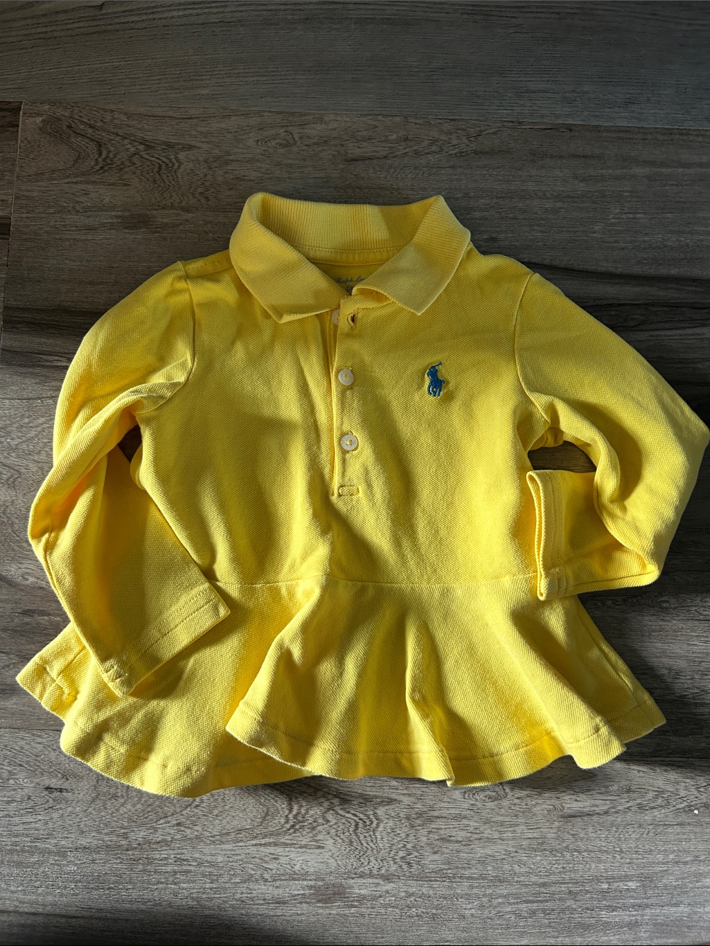 Ralph Lauren Kids Yellow Long-Sleeve Peplum Polo